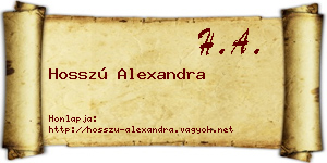 Hosszú Alexandra névjegykártya