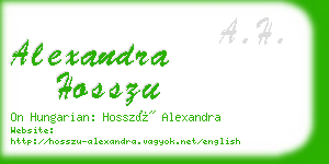 alexandra hosszu business card